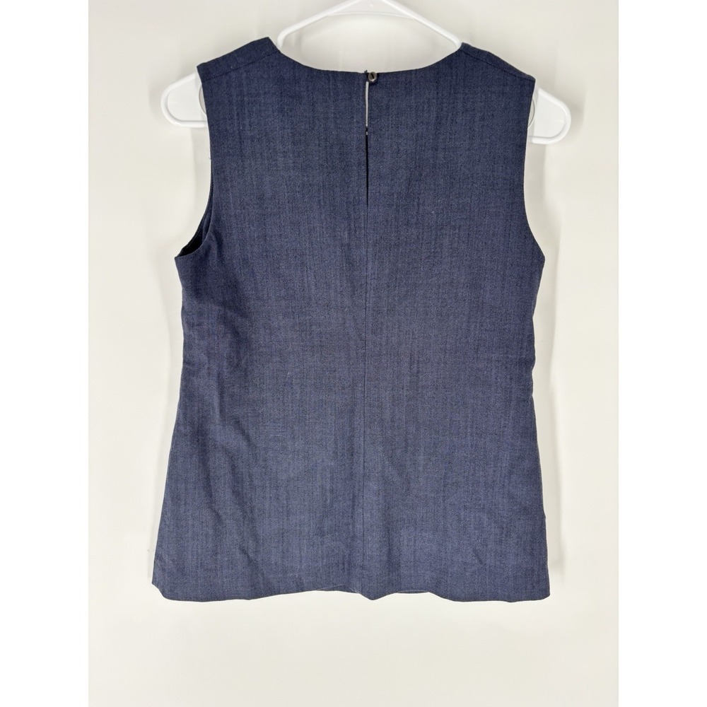 Banana Republic Womens Wool Sleeveless Ruffle-Front Suiting Shell Blouse Sz 4 - Picture 2 of 13